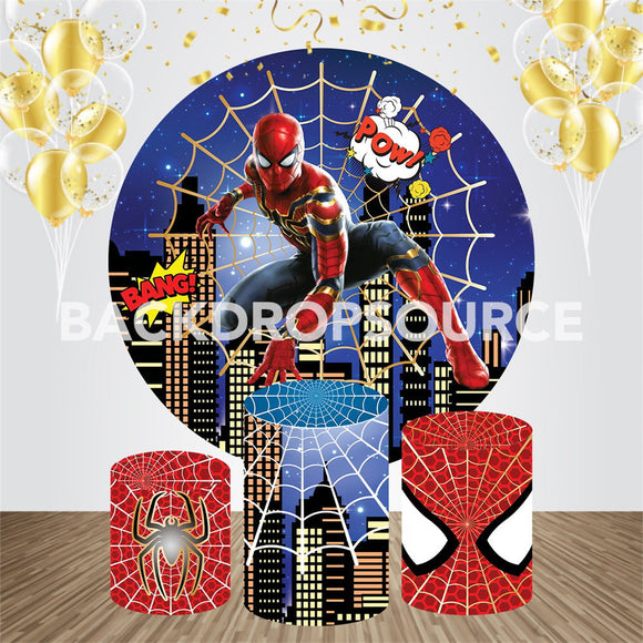 Spider Man Event Party Round Backdrop Kit