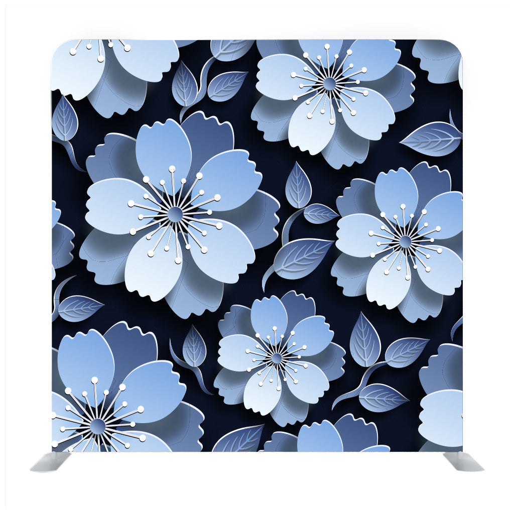 Beautiful trendy dark blue floral Backdrop