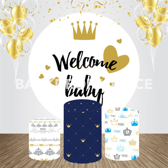 Welcome Baby Event Party Round Backdrop Kit