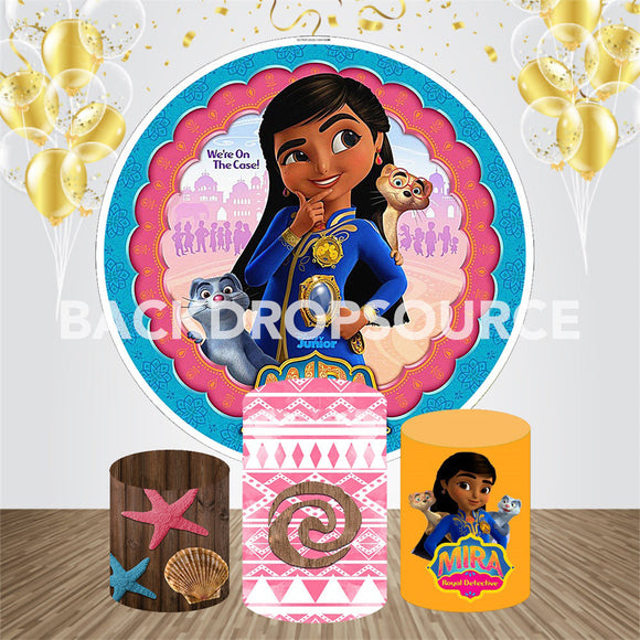 Mira Royal Detective Themed  Event Party Round Backdrop Kit