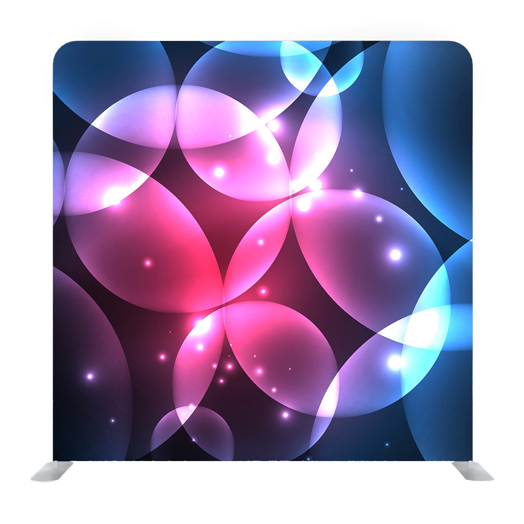 Blue And Pink Glowing Shiny Overlapping Circles Composition On Dark Background Media Wall