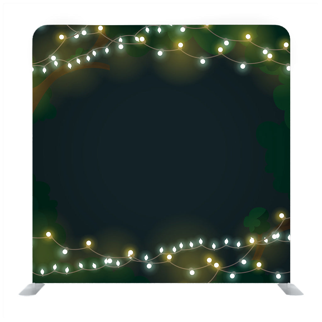 Colourful Glowing Christmas Lights Dark green background