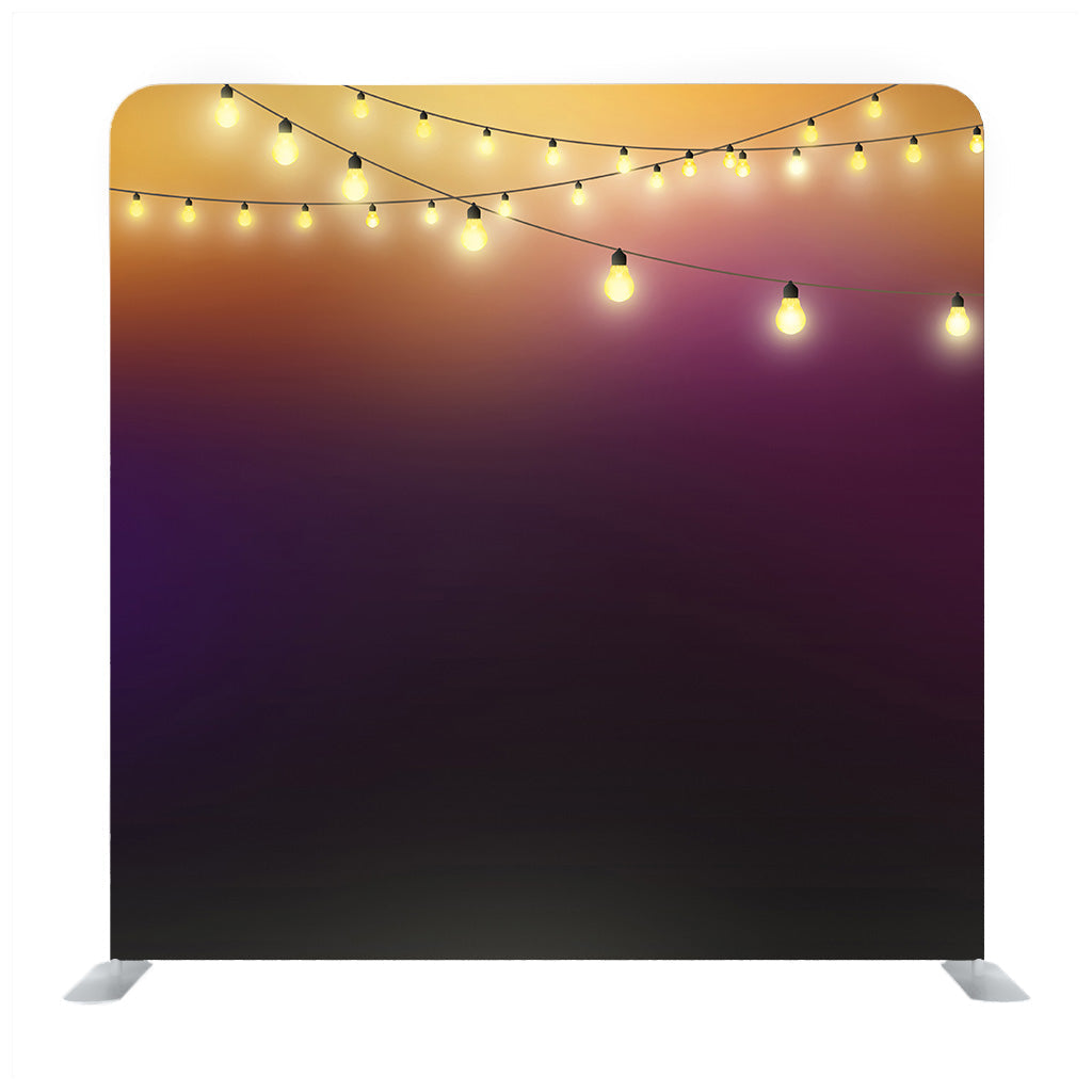 Festive Background with Garlands At The Upper Side, Strings With Glowing Lights Media Wall