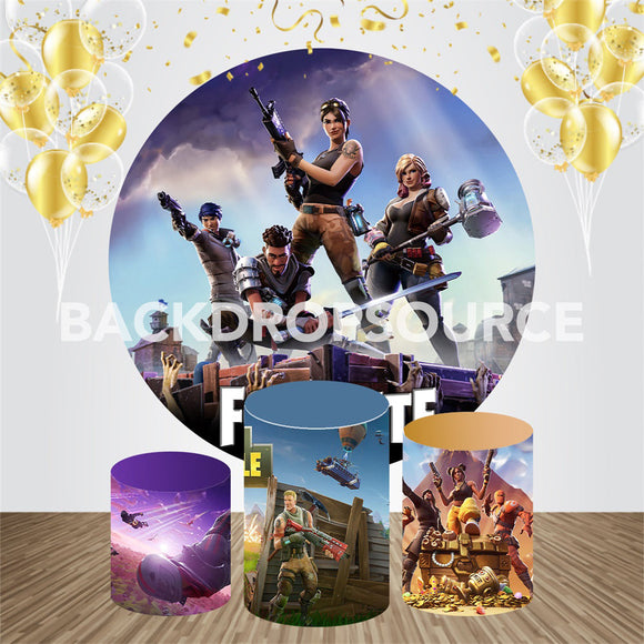 Fortnite Game Character Themed Event Party Round Backdrop Kit