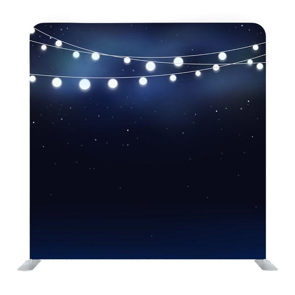 Garland Light Design on Blue Background Media Wall