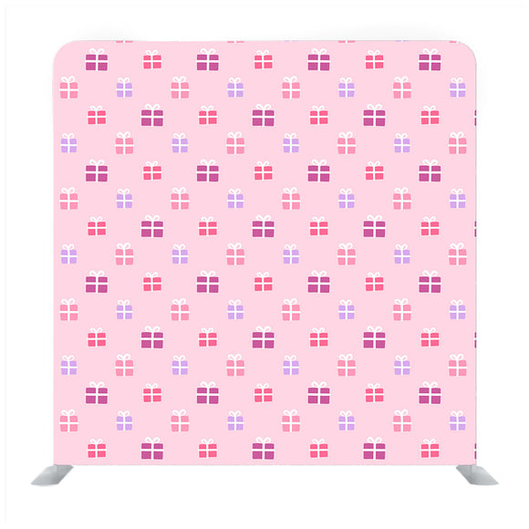 Gift boxes pattern with baby  pink Background Backdrop