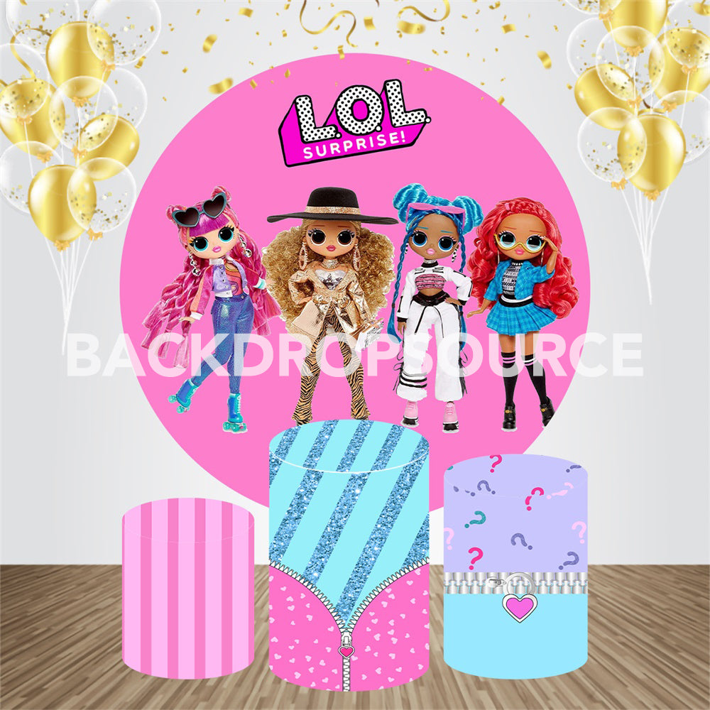 Barbie Girl Toys Themed Event Party Round Backdrop Kit
