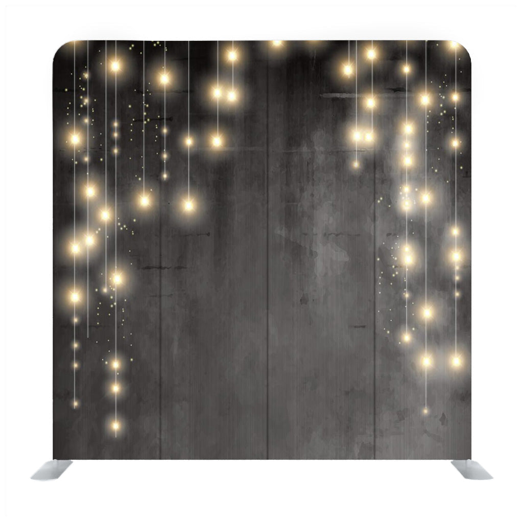 Lights on Black Wooden Media Wall