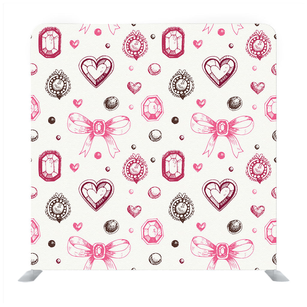 Love And Bow Pattern Background Media Wall