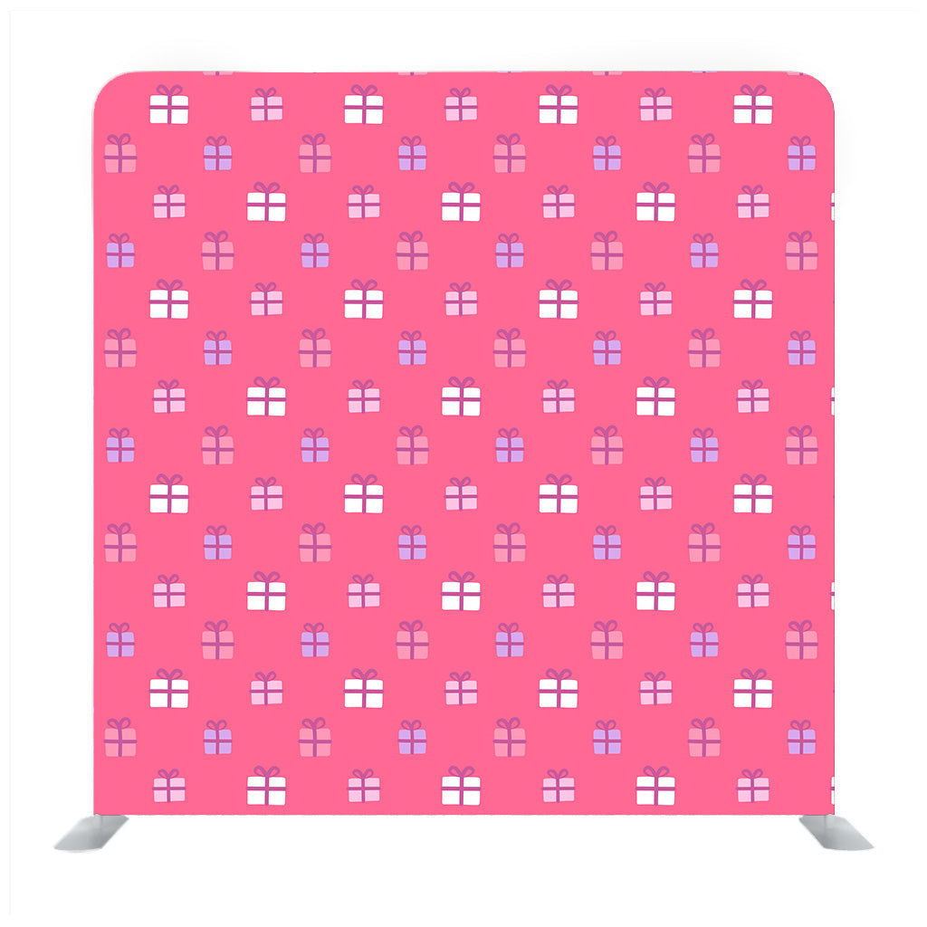 Multi color gift box pattern with pink Backdrop