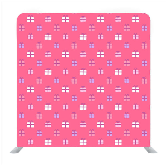 Multi color gift box pattern with pink Backdrop