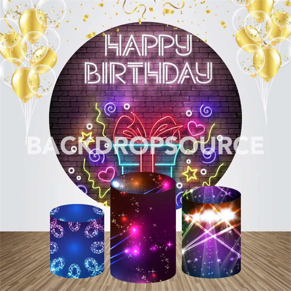 Lighting Themed Birthday Event Party Round Backdrop Kit