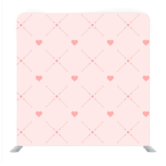 Pattern of Pink Hearts and Arrows on Paper with Watercolor Texture Media wall