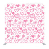 Pink hand drawn heart pattern with white background Media wall