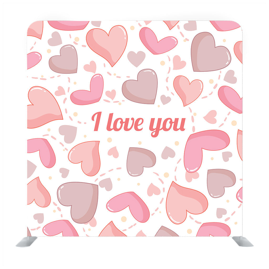 Pink hearts on a white background media wall