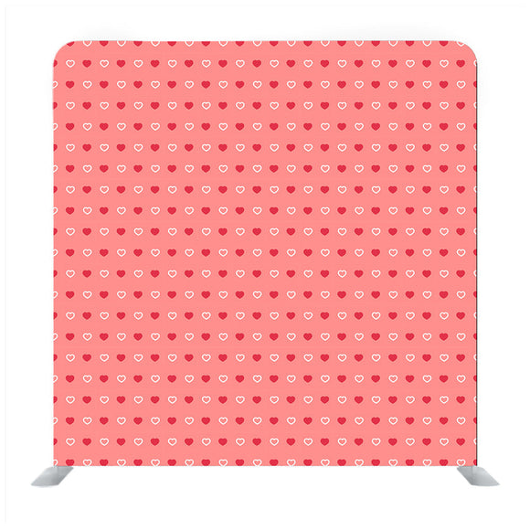 Red and White Tiny Heart Pattern with Pink Background Media wall