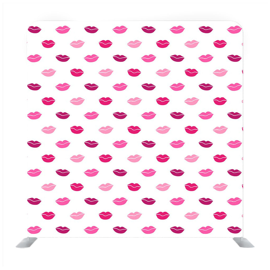 Red pink lips pattern in cartoon media wall