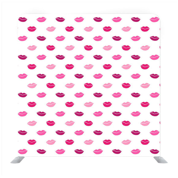 Red pink lips pattern in cartoon media wall