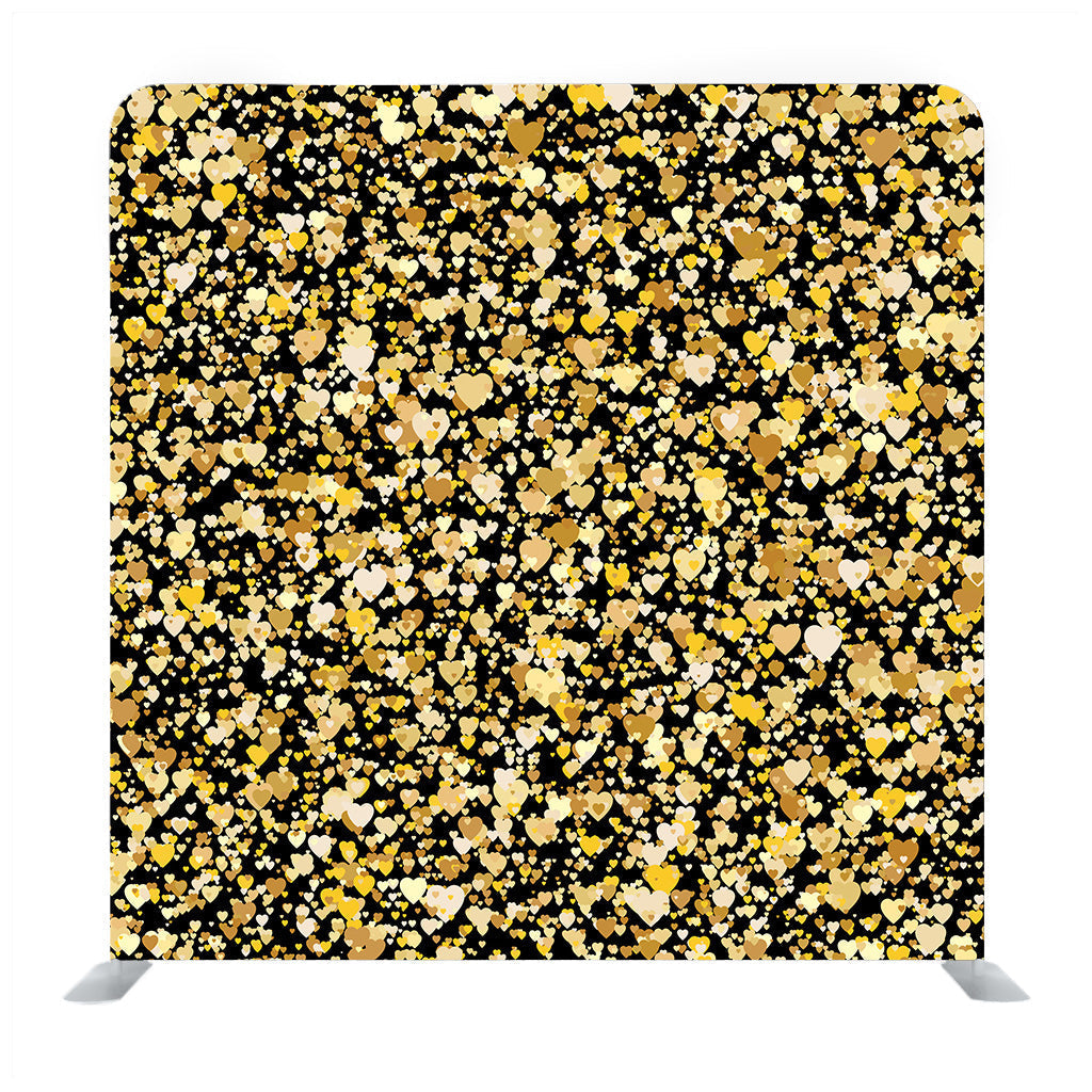 Rich golden vector sparkling hearts falling down background backdrop