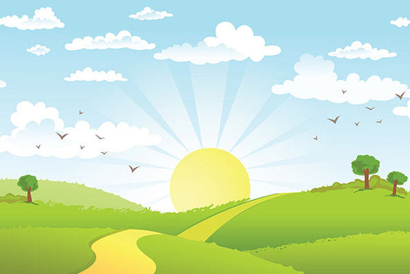 The Road in Green Field Backdrop