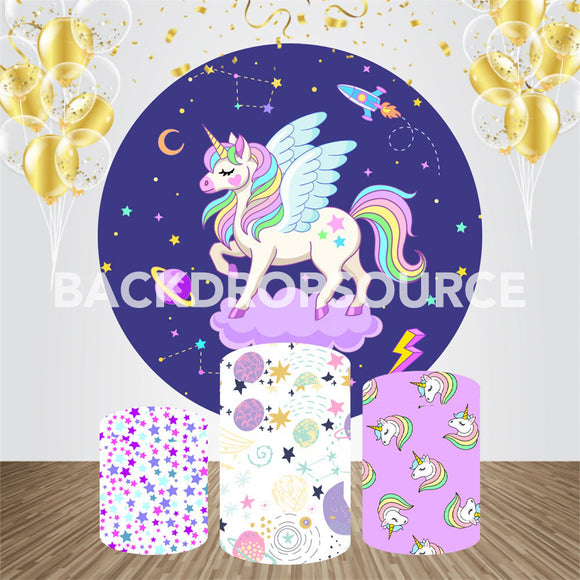 Unicorn Event Party Round Backdrop Kit