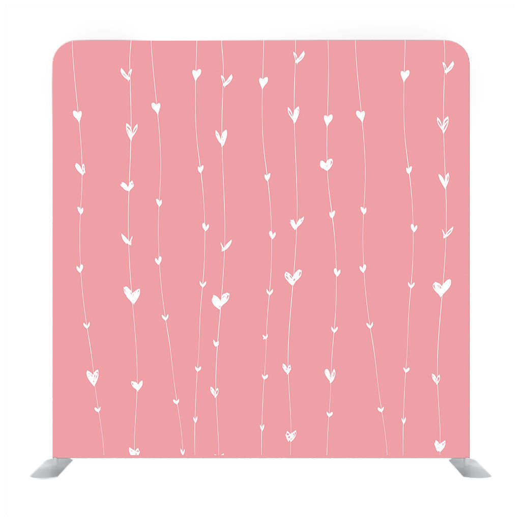 White hand drawn tiny hearts pattern media wall