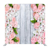 Background Of Shabby Wooden Board With Magnolia Flowers Media Wall